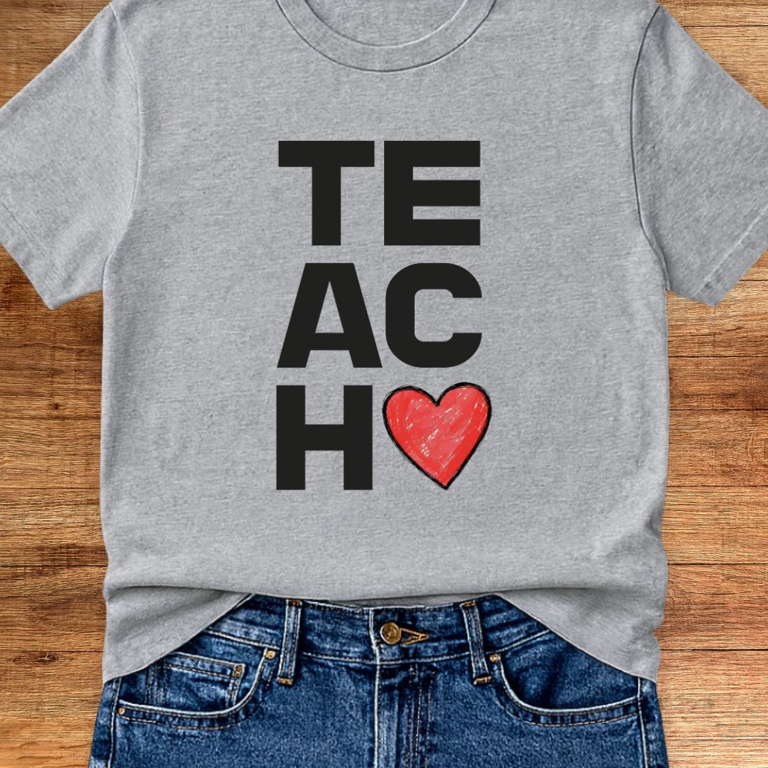 Teach Vertical Teacher T-Shirt - teachngear