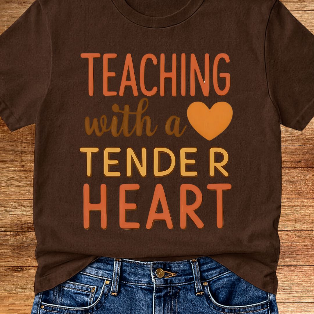 Teaching with a Tender Heart Teacher T-Shirt - teachngear