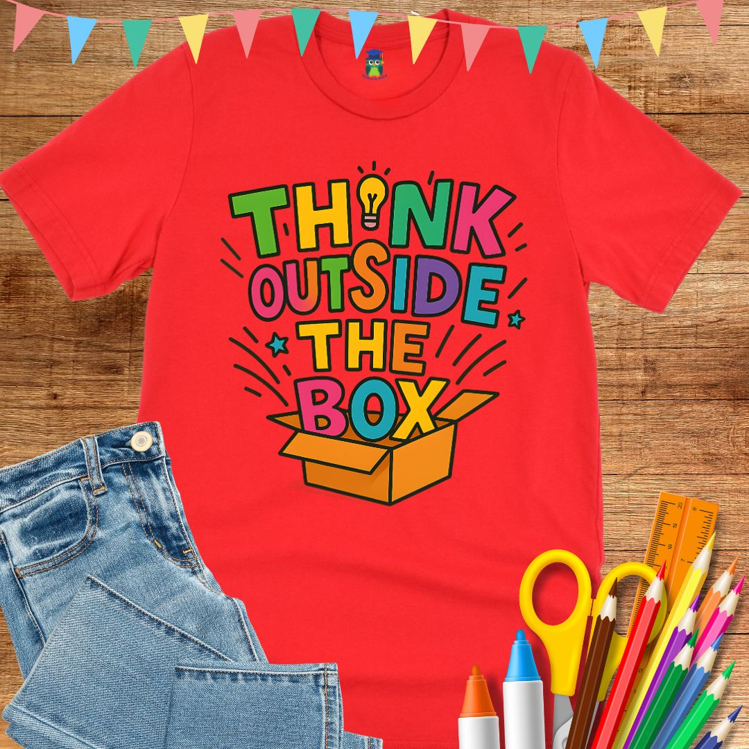 Think Outside the Box Teacher T-Shirt - teachngear