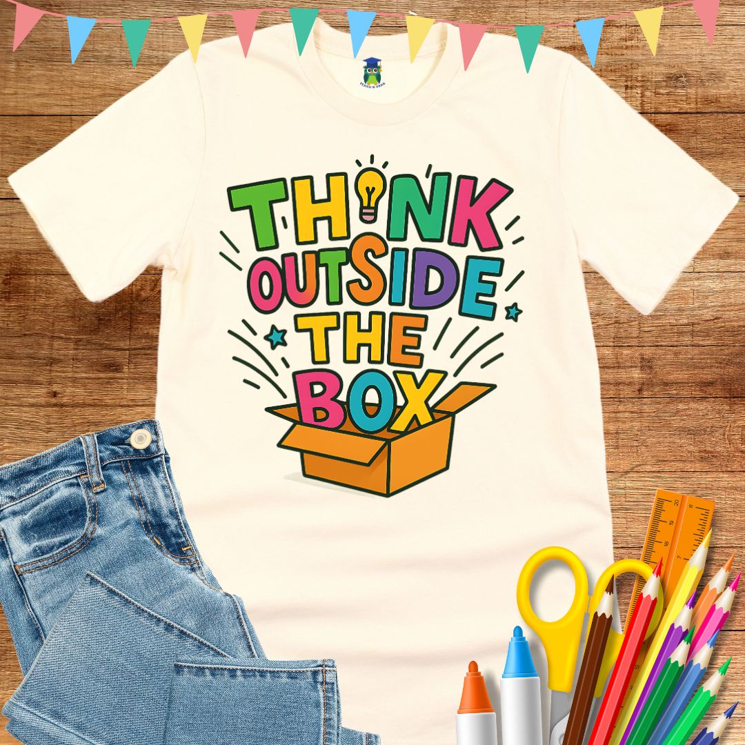 Think Outside the Box Teacher T-Shirt - teachngear