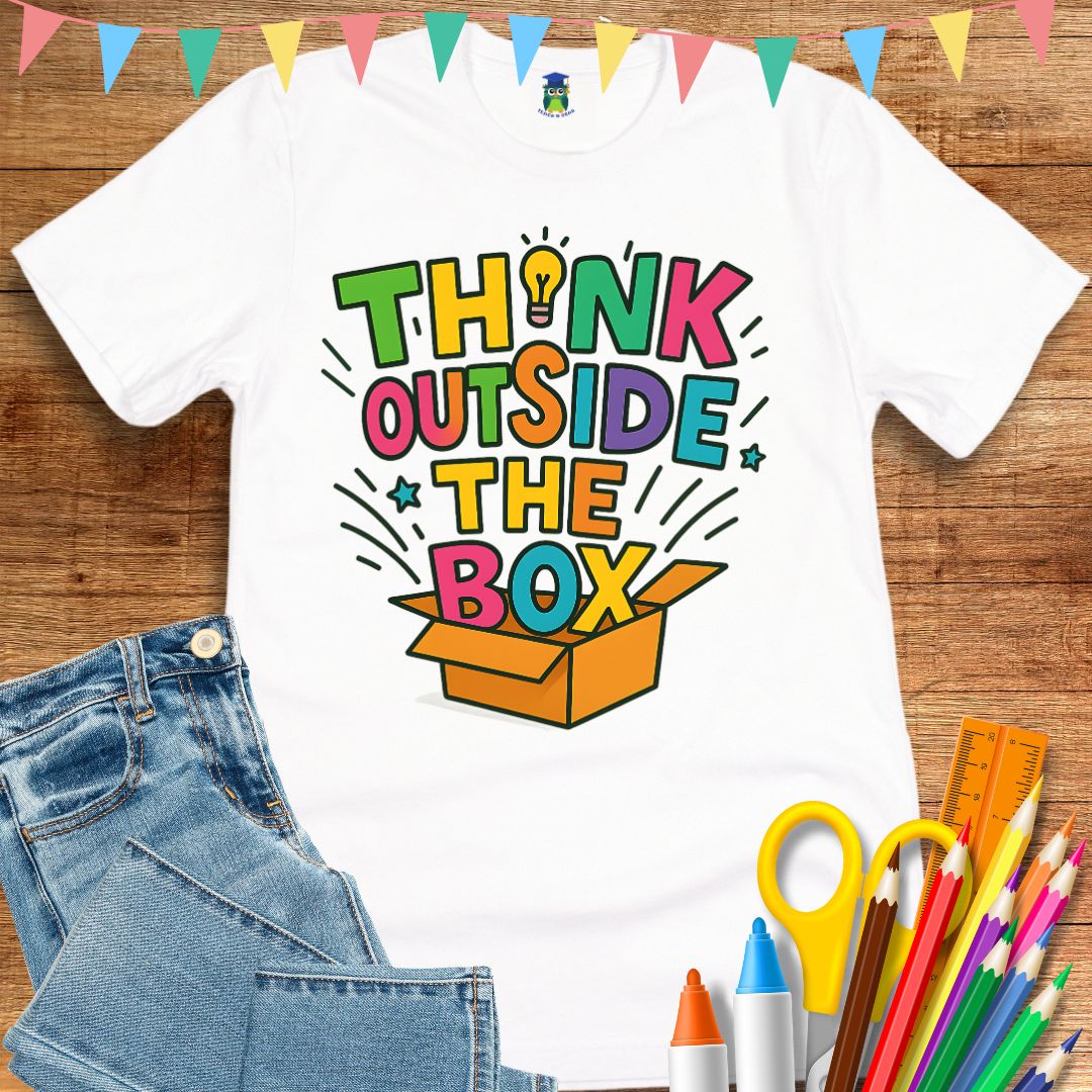 Think Outside the Box Teacher T-Shirt - teachngear