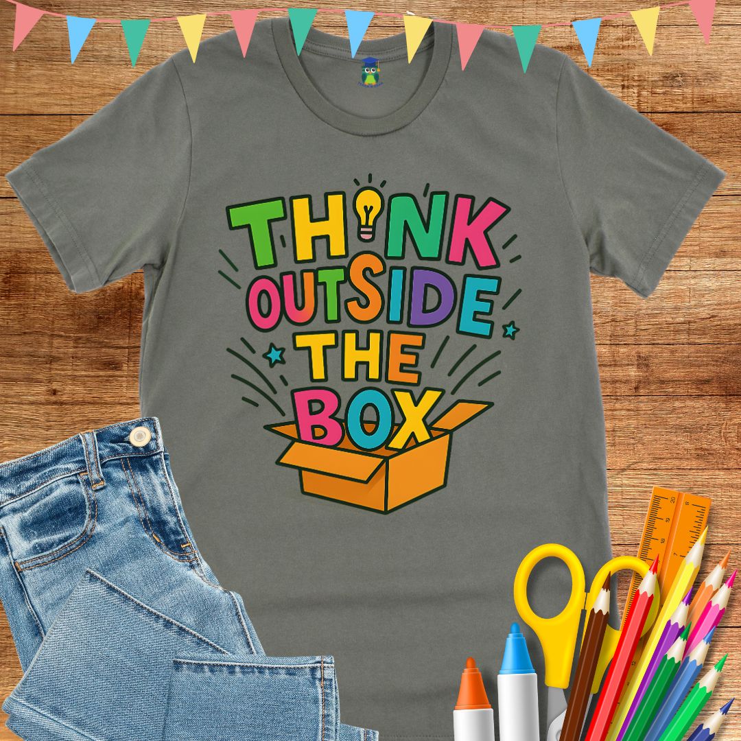 Think Outside the Box Teacher T-Shirt - teachngear