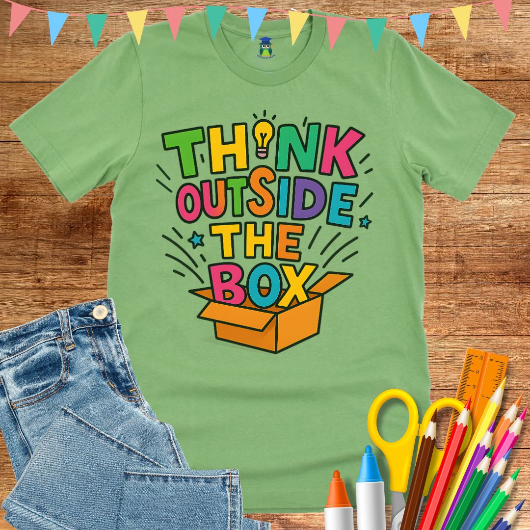 Think Outside the Box Teacher T-Shirt - teachngear