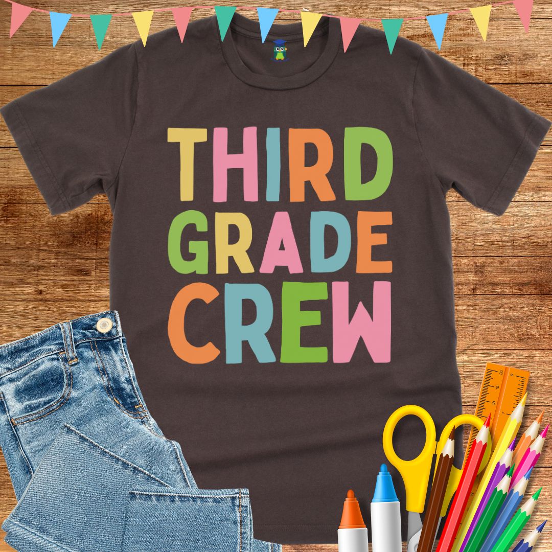 Third Grade Crew Teacher T-Shirt - teachngear