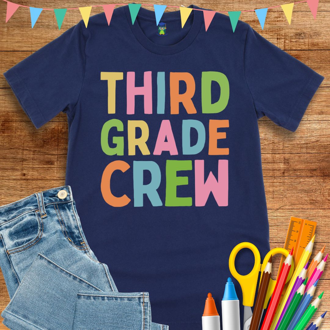 Third Grade Crew Teacher T-Shirt - teachngear