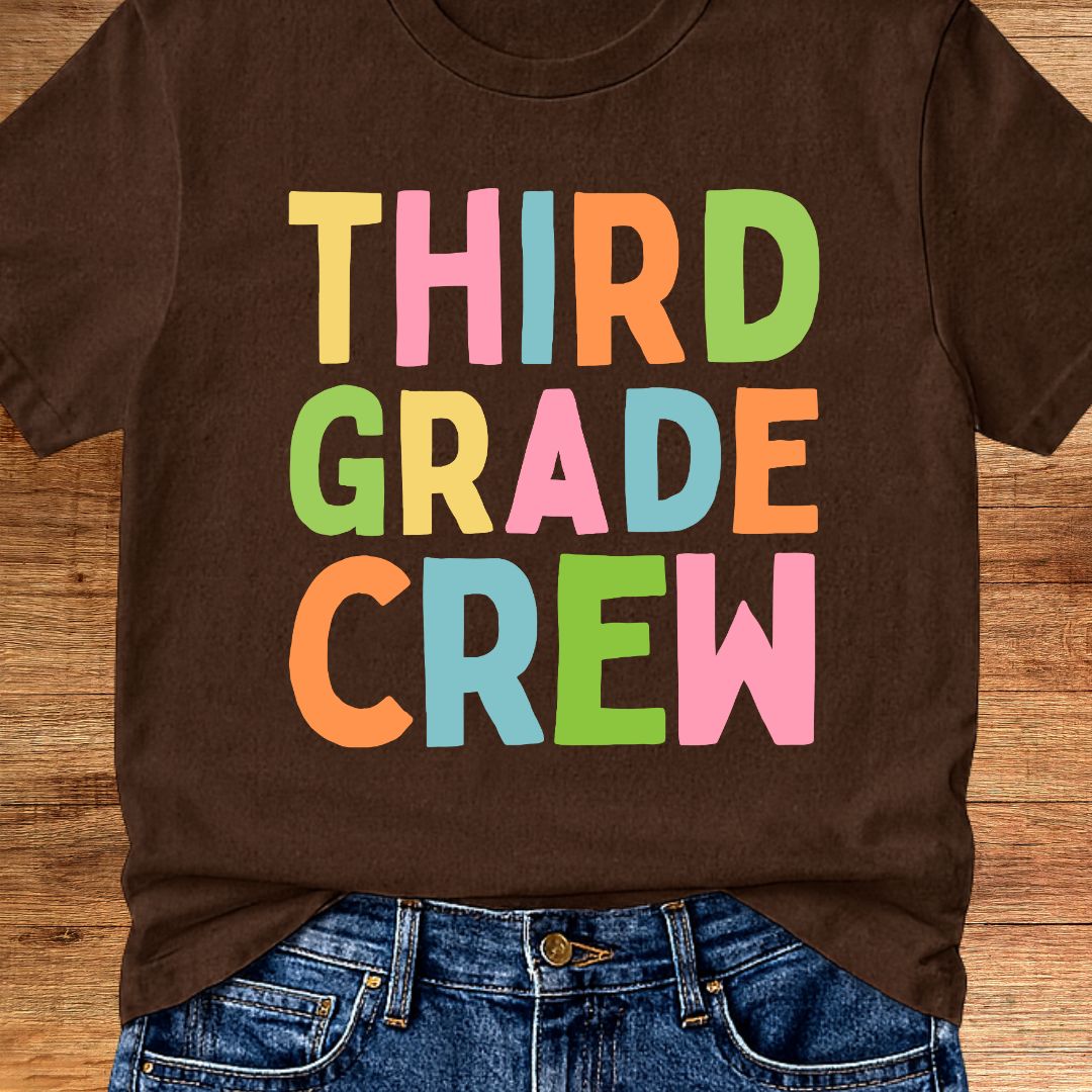 Third Grade Crew Teacher T-Shirt - teachngear