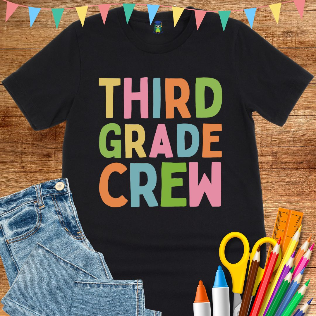 Third Grade Crew Teacher T-Shirt - teachngear