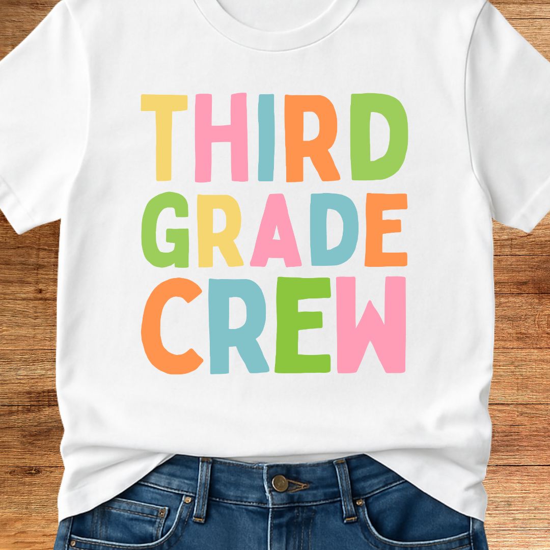 Third Grade Crew Teacher T-Shirt - teachngear