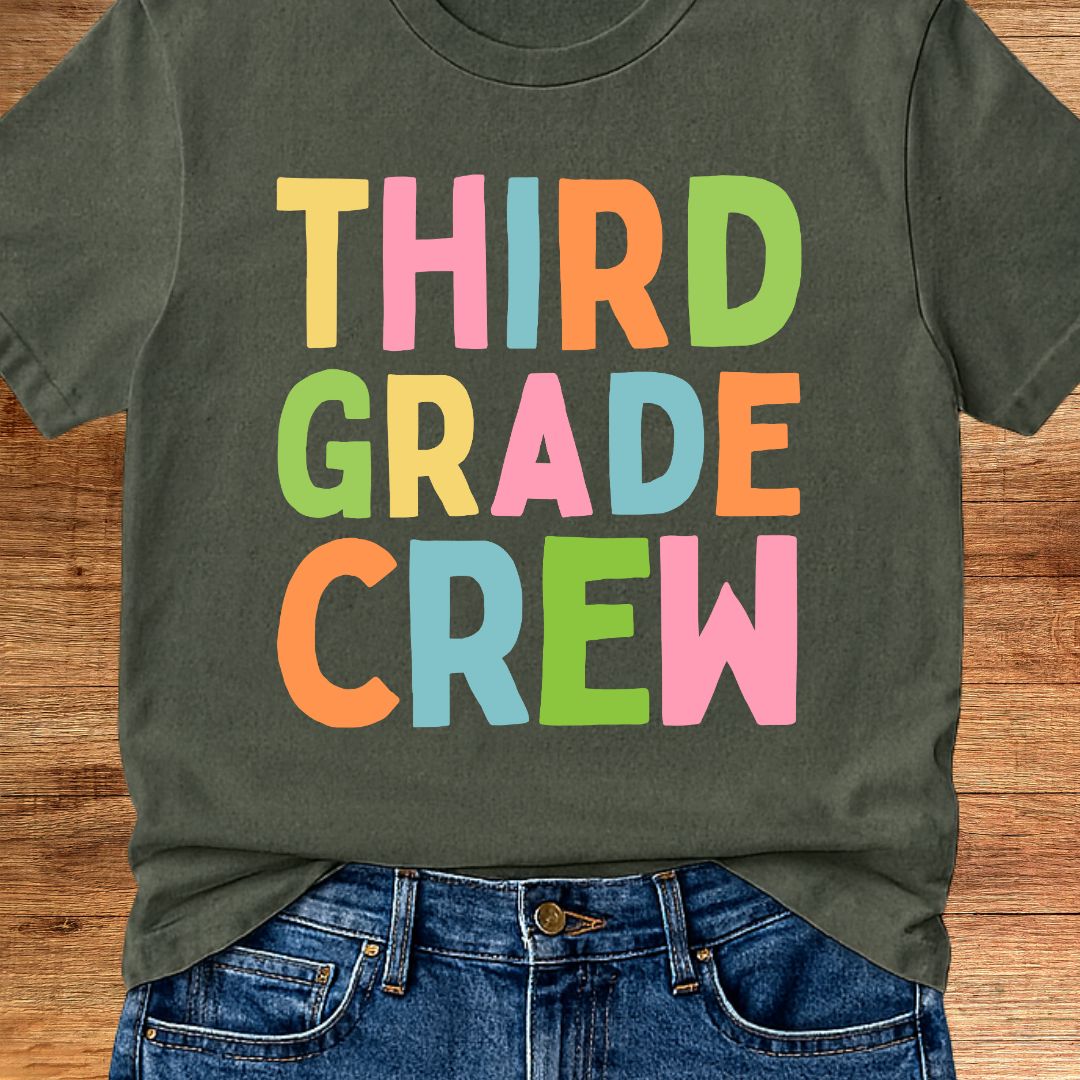 Third Grade Crew Teacher T-Shirt - teachngear
