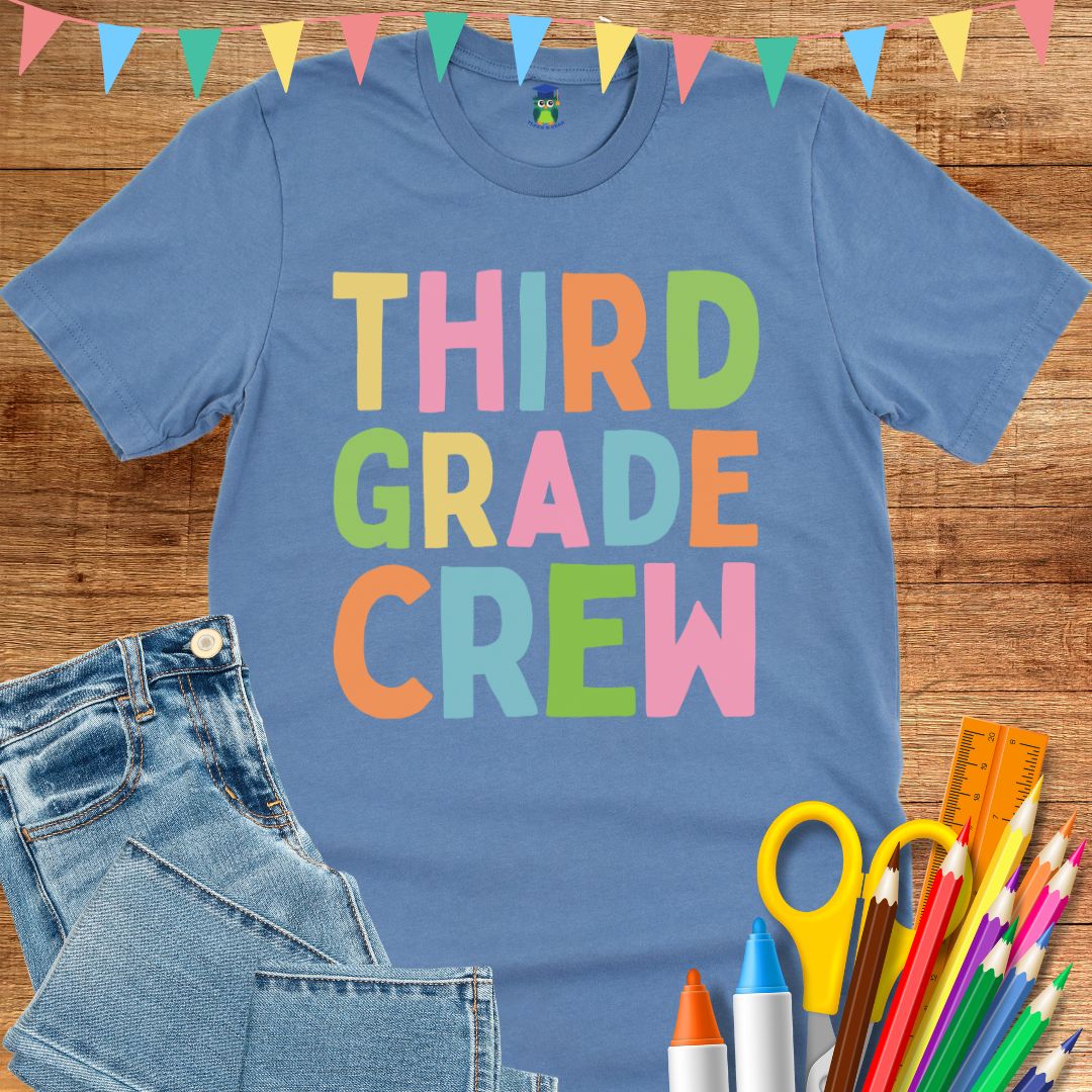 Third Grade Crew Teacher T-Shirt - teachngear