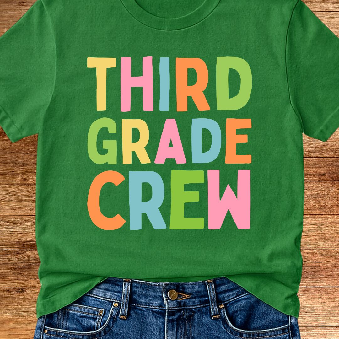 Third Grade Crew Teacher T-Shirt - teachngear