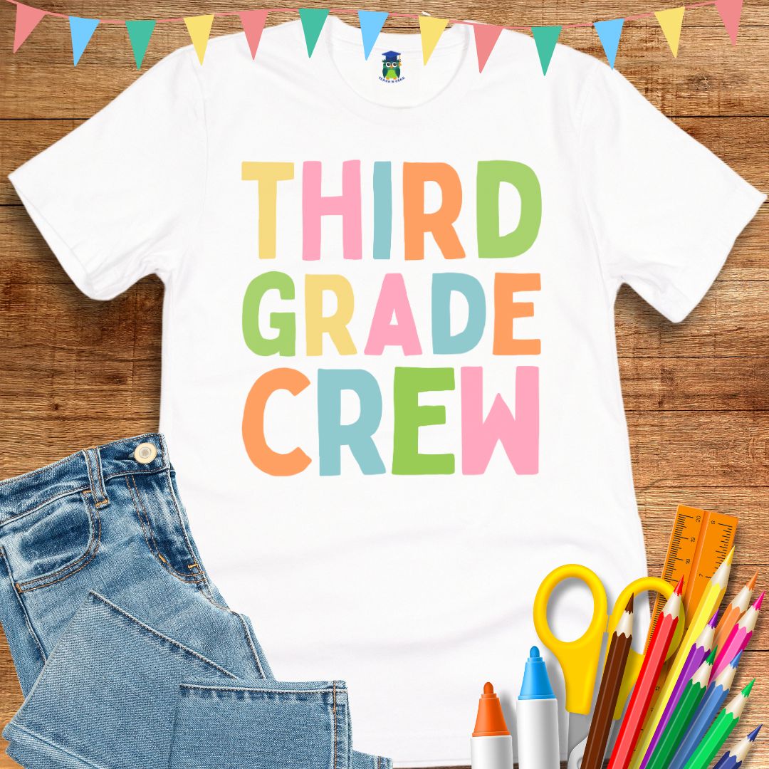 Third Grade Crew Teacher T-Shirt - teachngear