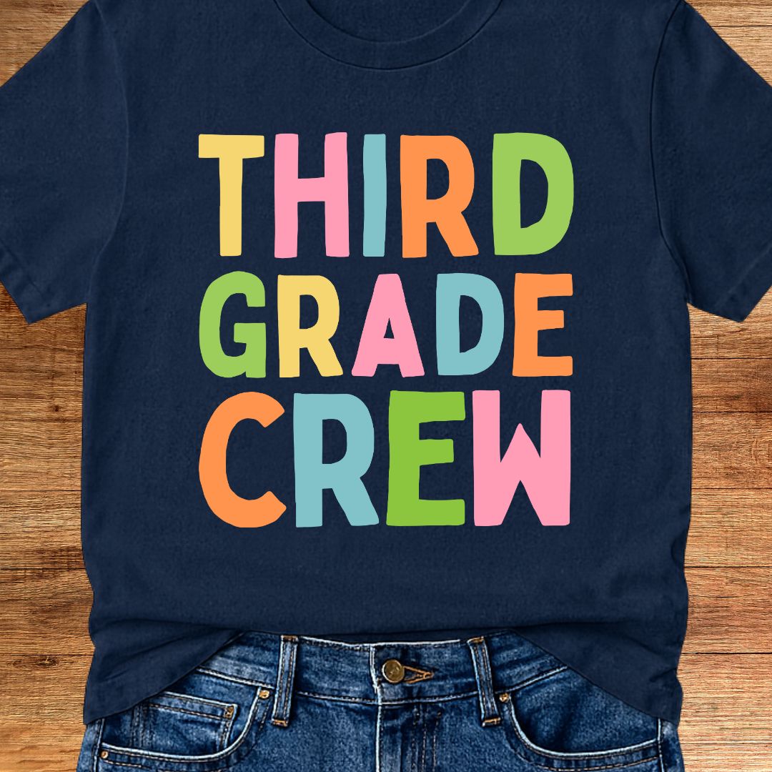 Third Grade Crew Teacher T-Shirt - teachngear