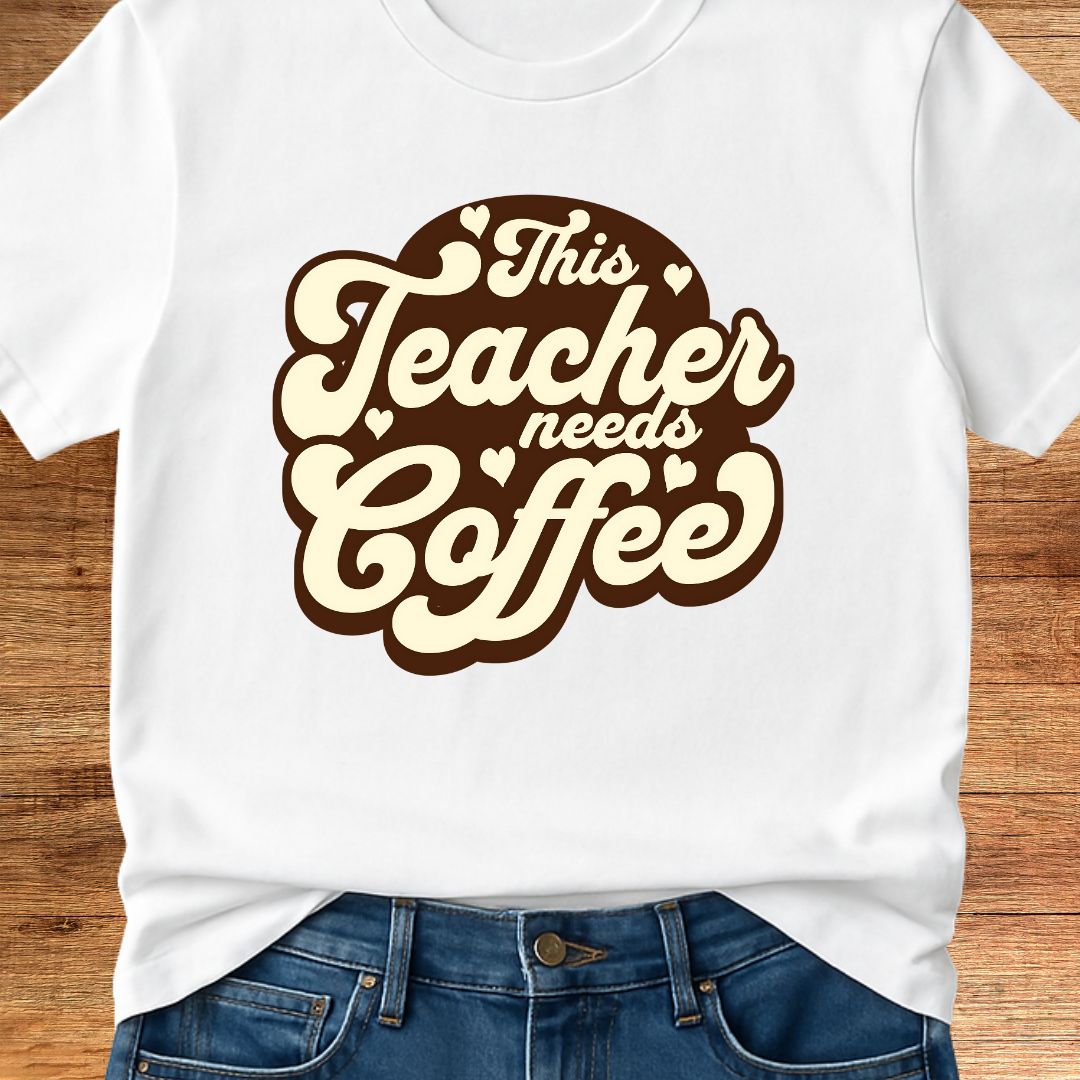 This Teacher Needs Coffee Teacher T-Shirt - teachngear