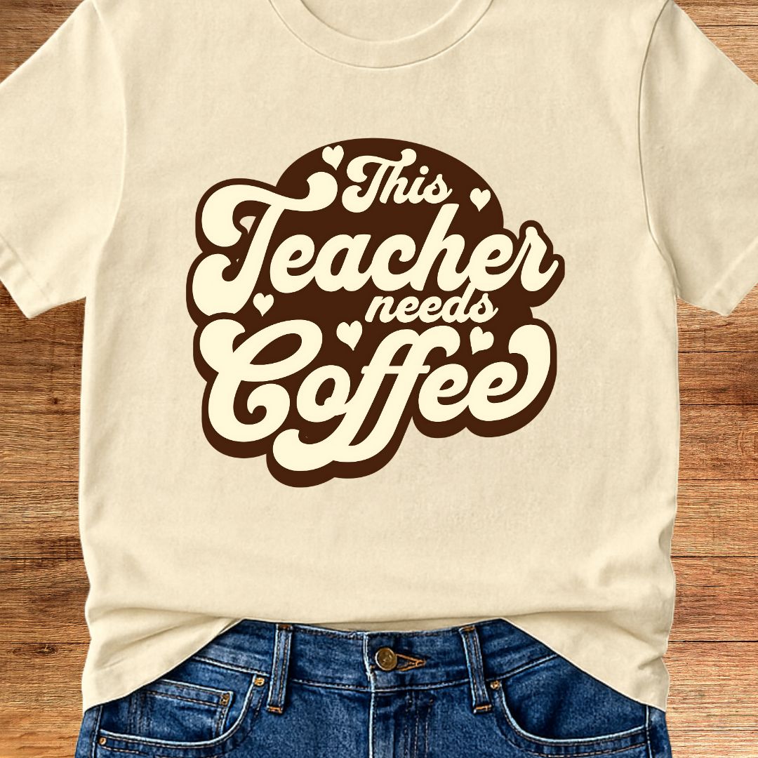 This Teacher Needs Coffee Teacher T-Shirt - teachngear