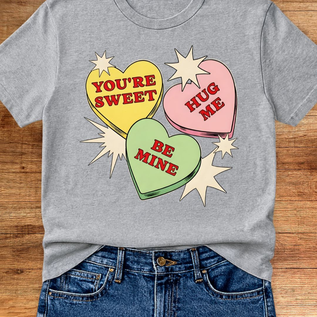 Valentines Candy Hearts Teacher T-Shirt - teachngear