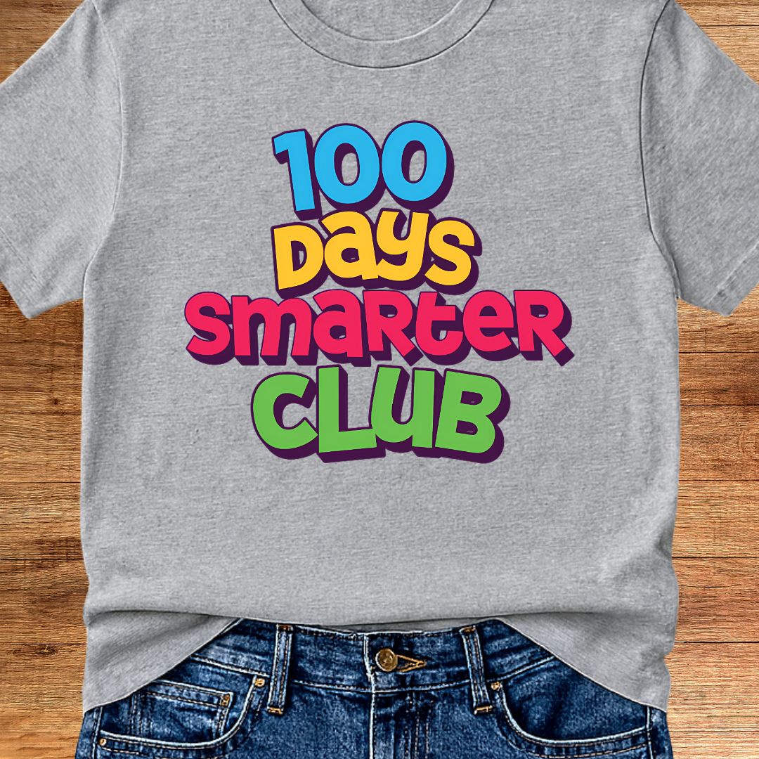 100 Days Smarter Club Teacher T-Shirt - teachngear