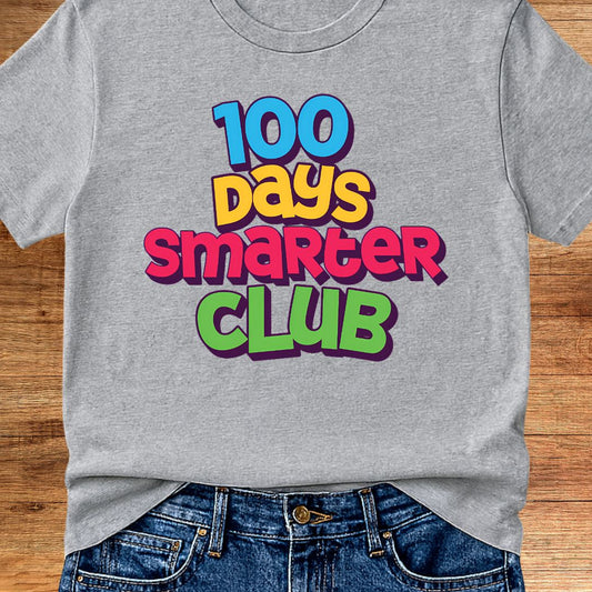 100 Days Smarter Club Teacher T-Shirt - teachngear