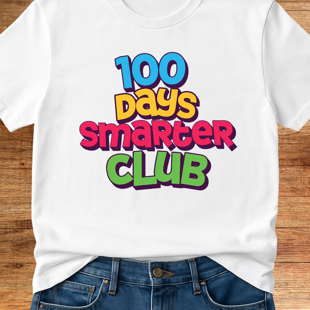 100 Days Smarter Club Teacher T-Shirt - teachngear