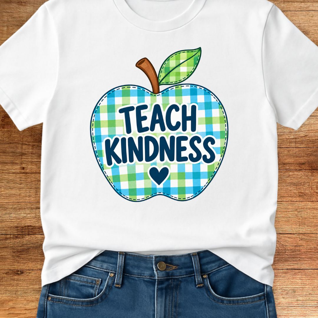 Apple Teach Kindness Teacher T-Shirt