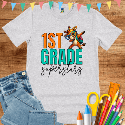1st Grade Superstars Teacher T-Shirt - teachngear