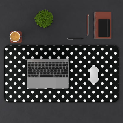 Black and White Spots Teacher Desk Mat
