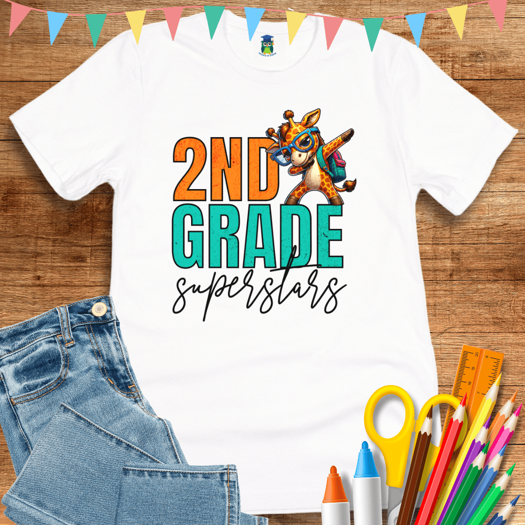 2nd Grade Superstars Teacher T-Shirt - teachngear