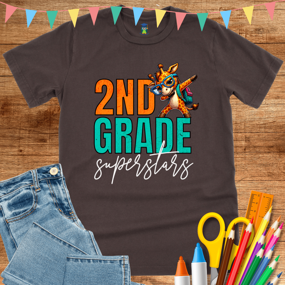 2nd Grade Superstars Teacher T-Shirt - teachngear