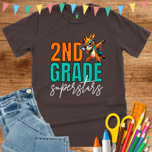 2nd Grade Superstars Teacher T-Shirt - teachngear