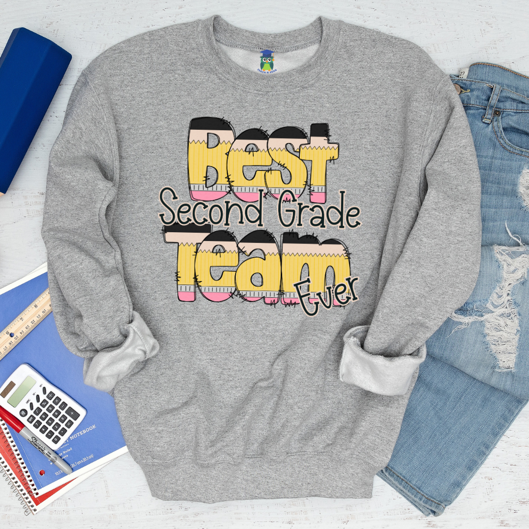 Personalized Best Team Ever Front and Back Sweatshirt