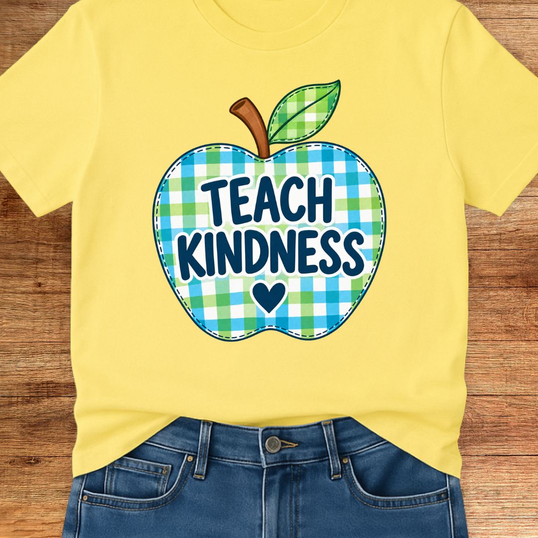 Apple Teach Kindness Teacher T-Shirt