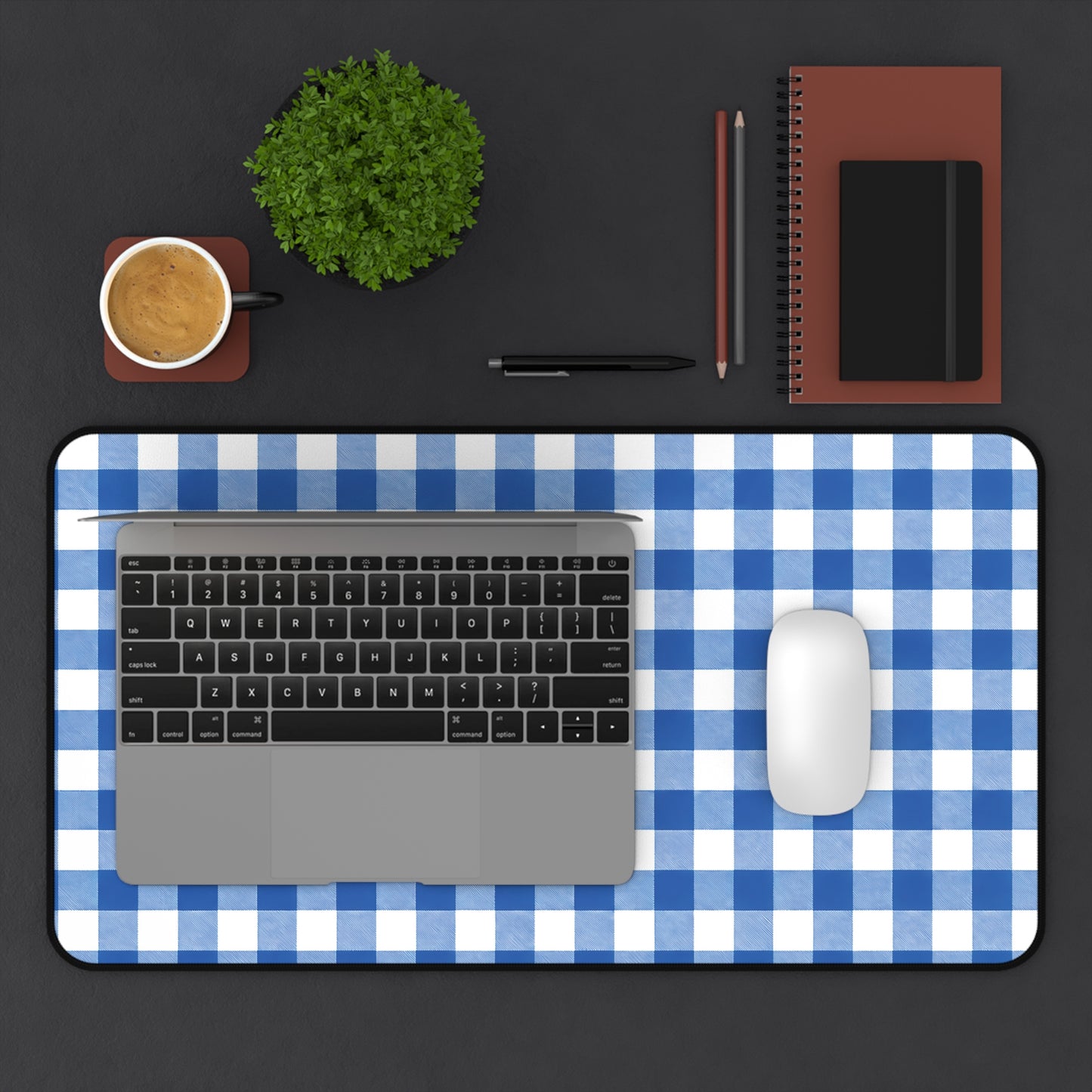 Blue Gingham Teacher Desk Mat