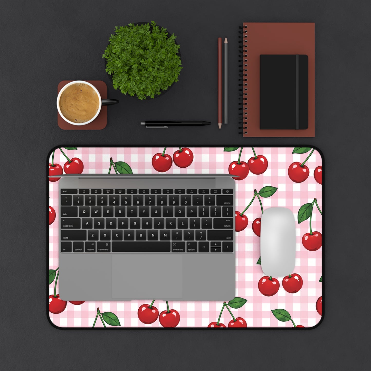 Gingham Cherries Teachers Desk Mat