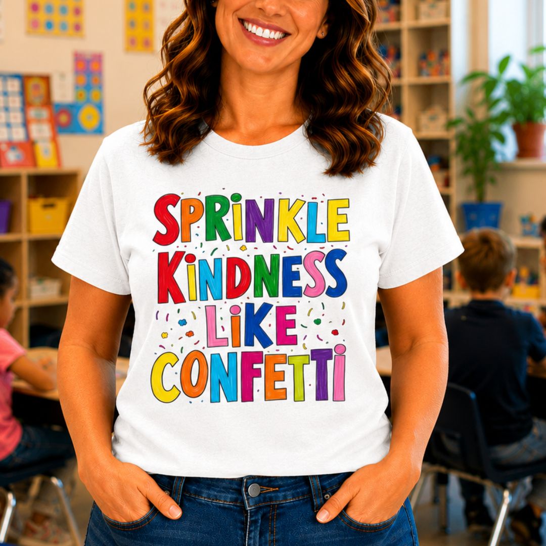 Sprinkle Kindness like Confetti Teacher T-Shirt
