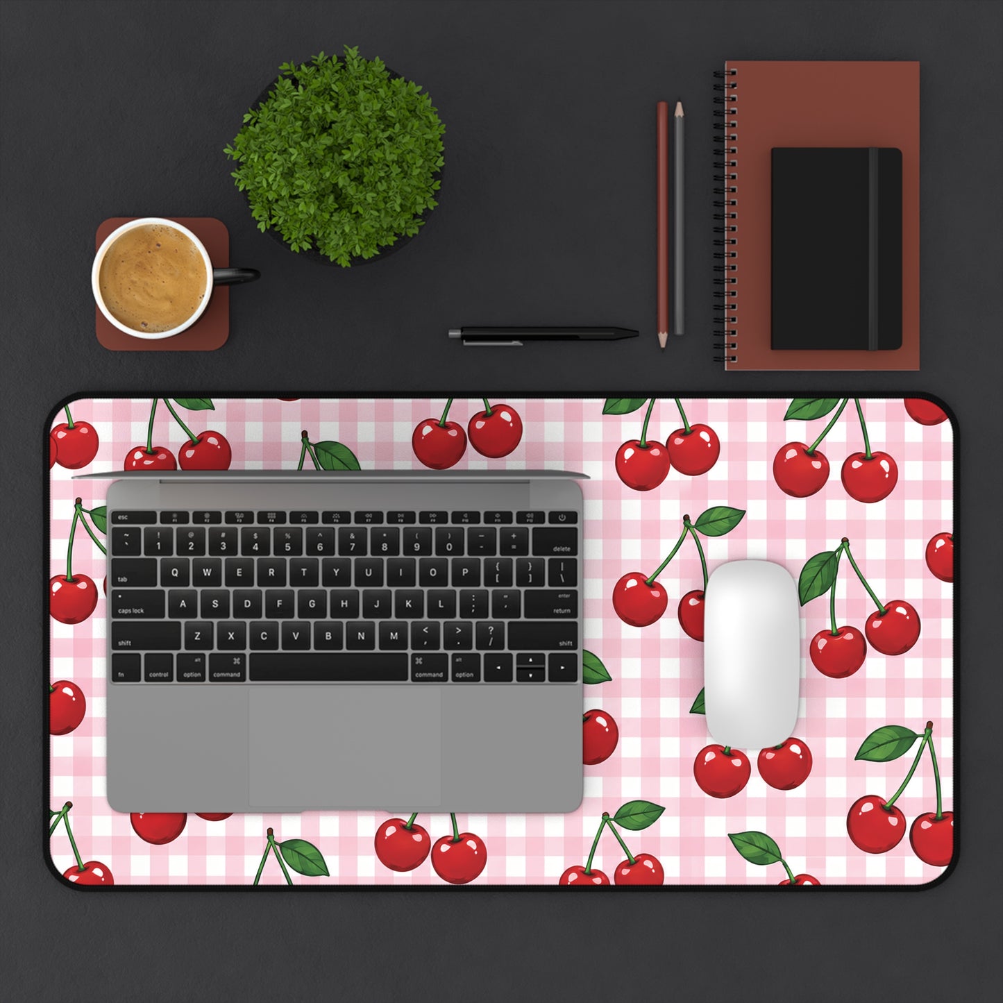 Gingham Cherries Teachers Desk Mat