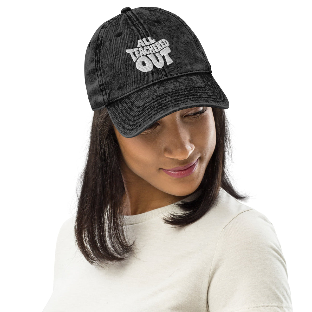 All Teachered Out Embroidered Cotton Twill Cap - teachngear