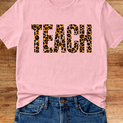 Animal Print Teach Teacher T-Shirt - teachngear