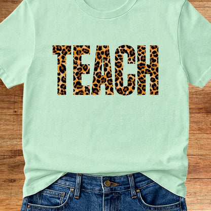 Animal Print Teach Teacher T-Shirt - teachngear