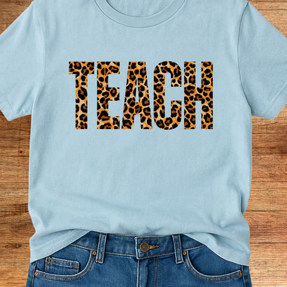Animal Print Teach Teacher T-Shirt - teachngear
