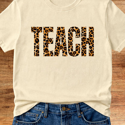 Animal Print Teach Teacher T-Shirt - teachngear