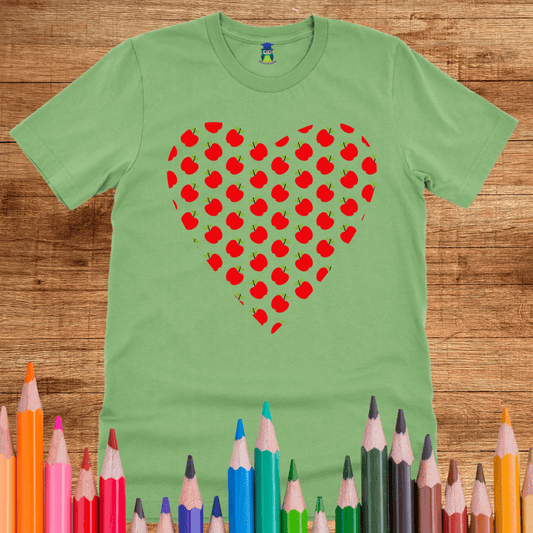 Apples Heart Teacher Shirt - teachngear