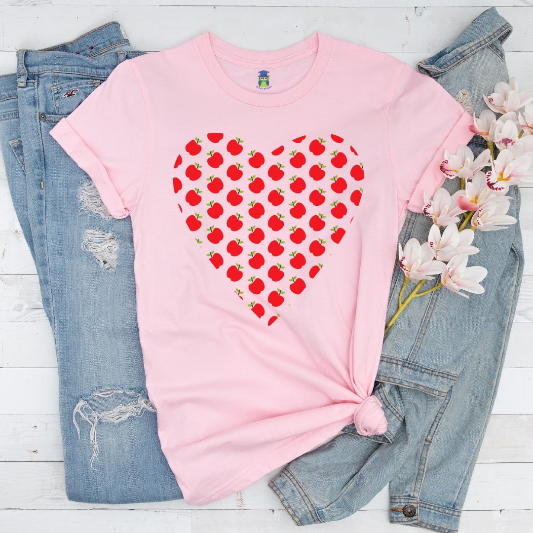 Apples Heart Teacher Shirt - teachngear