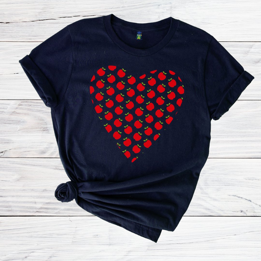 Apples Heart Teacher Shirt - teachngear