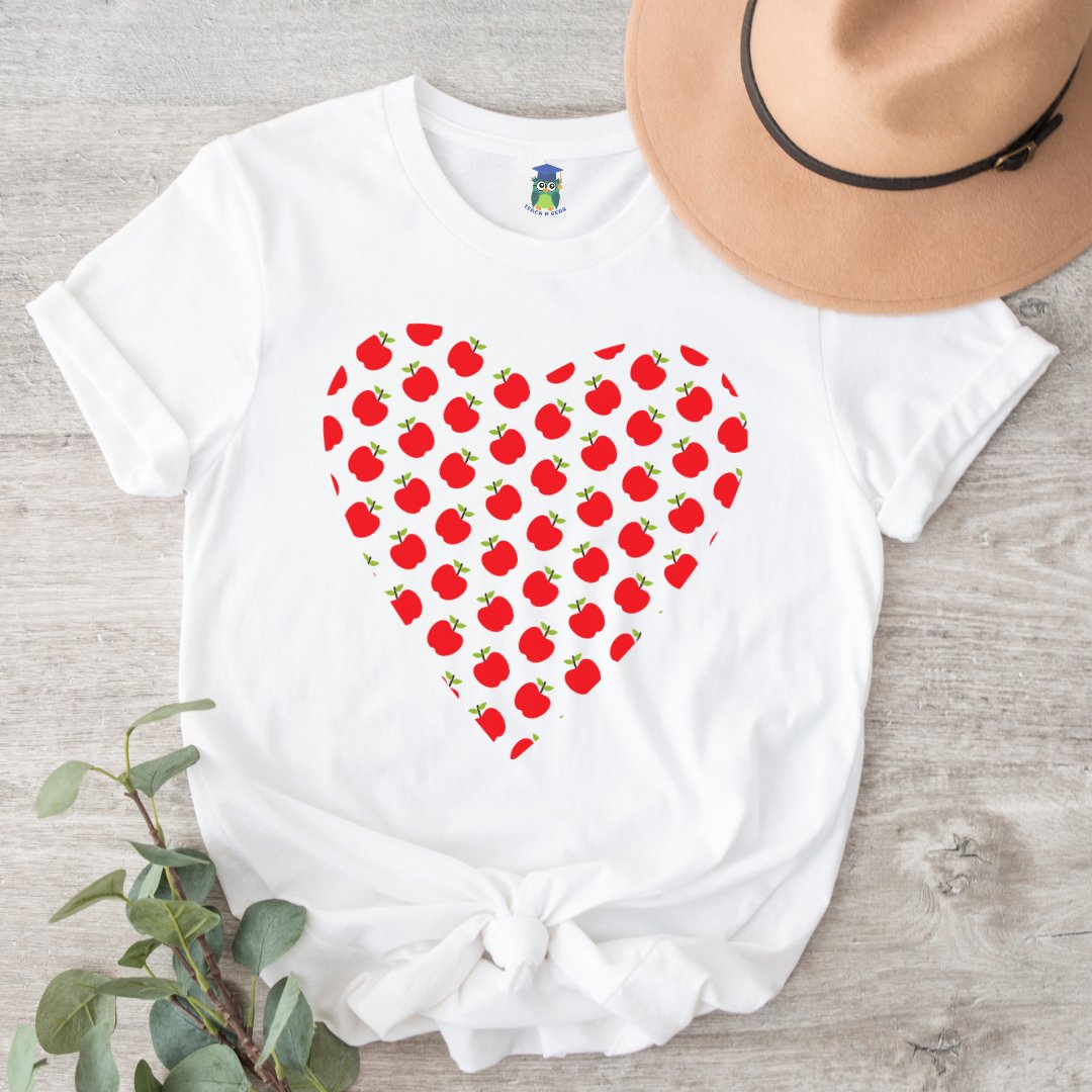 Apples Heart Teacher Shirt - teachngear