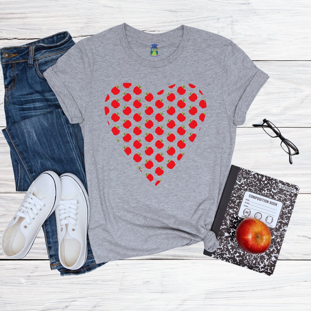 Apples Heart Teacher Shirt - teachngear