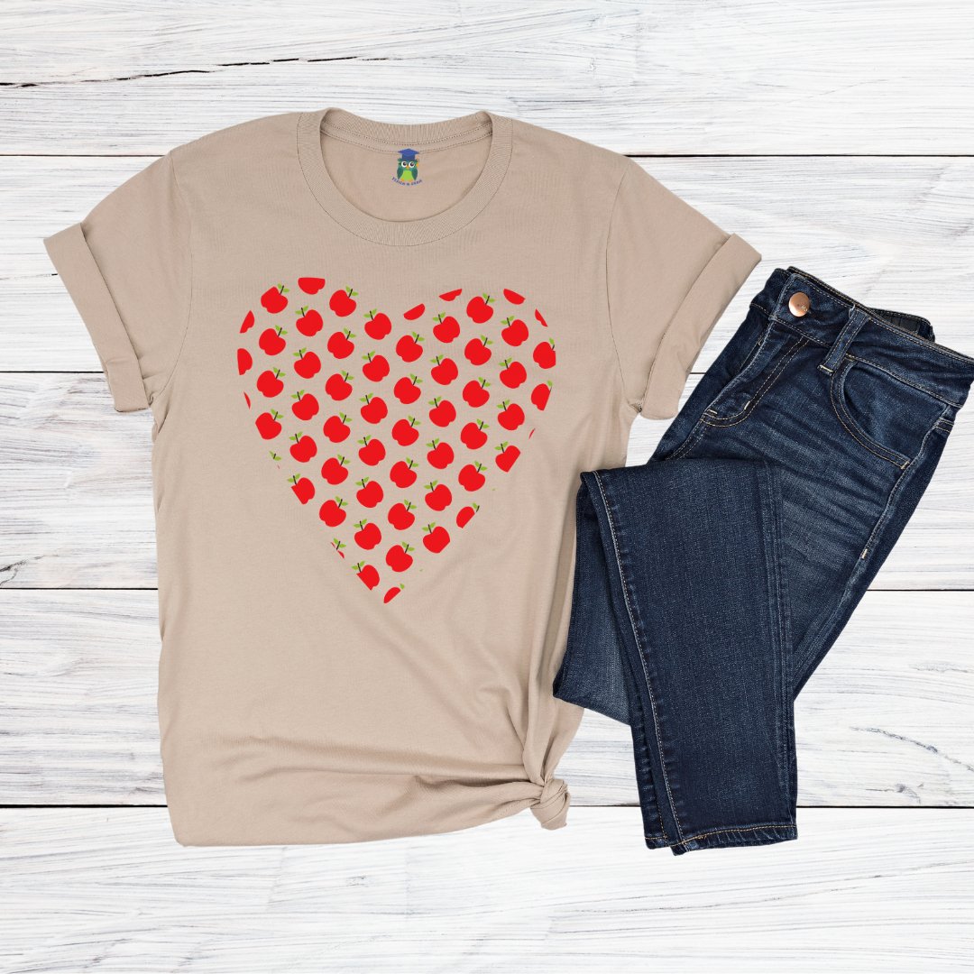 Apples Heart Teacher Shirt - teachngear