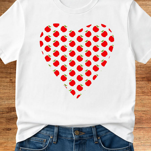 Apples Heart Teacher T-Shirt - teachngear