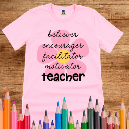 Believer, Encourager, Teacher Shirt - teachngear