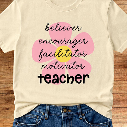 Believer, Encourager, Teacher T-Shirt - teachngear