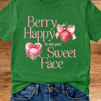 Berry Happy to See Your Sweet Face Teacher T-Shirt - teachngear